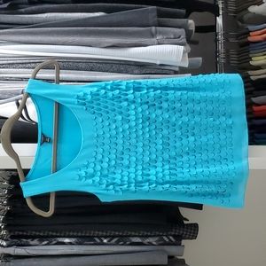 Ann Taylor Blue Green Circle 'Cutout' Sleeveless Top Size XS